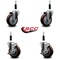 Service Caster 4'' Maroon Poly Wheel Swivel 7/8'' Expanding Stem Caster Set 2 Brakes, 4PK SCC-EX20S414-PPUB-MRN-2-TLB-2-78 - alternate 3